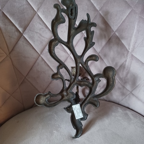 Cast iron/bronze Floral Vine Wall Candle Holder Made in India - Picture 5 of 7
